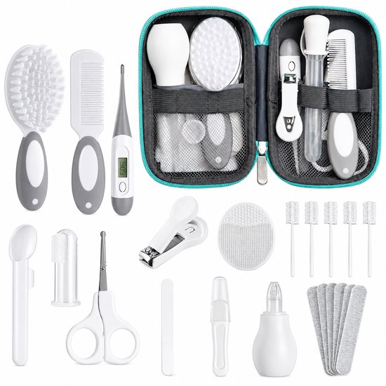 23-in-1 Baby Verzorgingsset – Nagelverzorging, Borstel, Kam & Opbergtas