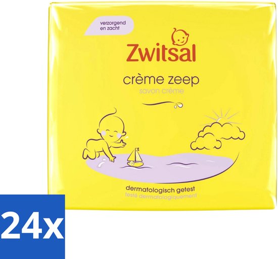 24 x Zwitsal - Babyverzorging - Crème Zeep - Milde & Voedende Reiniging - 180 g - Babyzeep - Babyhuid - Milde Reiniging - Voedende Zeep - Zwitsal