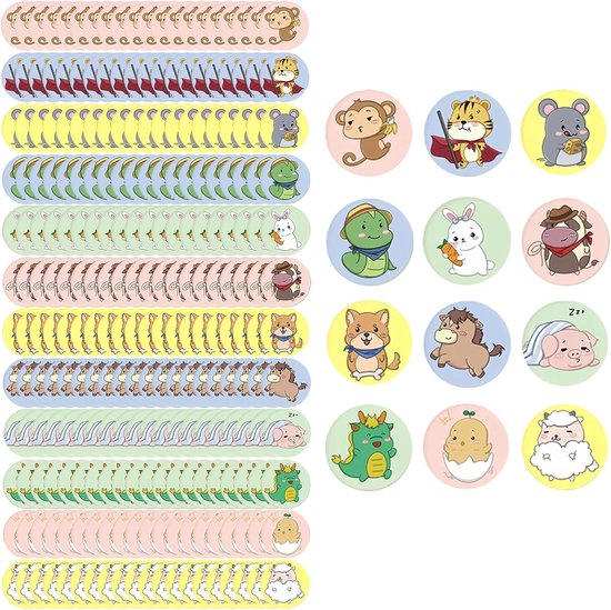 240 Kinderpleisters - Schattige Cartoon Pleisters, Waterdicht, Voor Vaccinaties en Sportactiviteiten, 22 mm Rond
