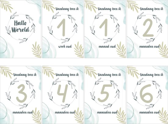 24x Mijlpaalteksten | 24 Milestone Tekst | Grote kaarten (148 mm bij 210 mm) - Milestone07 van Milestone07