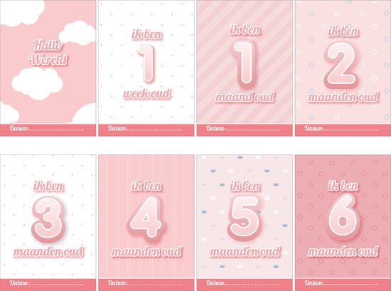 24x Mijlpaalteksten | 24 Milestone Tekst | Grote kaarten (148 mm bij 210 mm) - Milestone08 van Milestone08