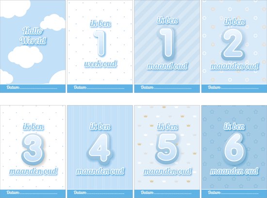 24x Mijlpaalteksten | 24 Milestone Tekst | Grote kaarten (148 mm bij 210 mm) van Zomerzoen.