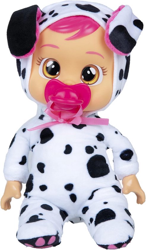 25 cm Cry Babies Tiny Cuddles Dotty babypop - echte tranen - zwart wit