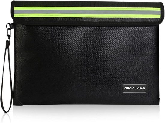 2850 °C Brandwerende documententas (28 x 20 cm), waterdichte brandwerende tas met rits, 8 lagen brandisolatie, vuurvaste geldzak voor geld, belangrijke documenten en waardevolle spullen (klein)