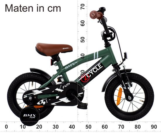2Cycle BMX Fun kinderfiets 12 inch (2 tot 4 jaar) voor jongens groen van 2Cycle