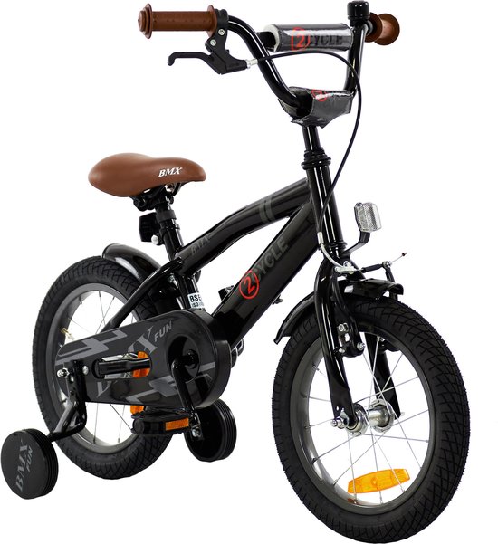 2Cycle BMX-Fun - Kinderfiets - 14 inch - Zwart - Jongensfiets - 14 inch fiets van 2Cycle