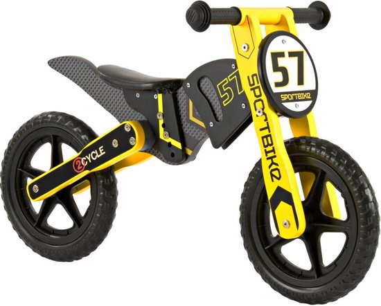 2Cycle Motor  Loopfiets - Hout - Geel van 2Cycle