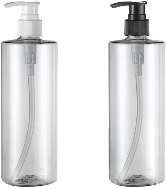 2PCS 500ml/17oz Lege Plastic Lotion Pomp Dispenser Flessen - Navulbare Shampoo - Douchegel - Massageolie - Lichaamswas - Zeep - Water - Toiletten - Vloeistof Container Opslag Houder met Willekeurige Kleur