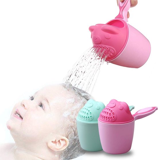 2stuks - Douche beker - Haar wassen zonder shampoo in de ogen - Badgieter - Spoelen Shampoo Spoeler - haarspoelbeker voor baby's - Baby Haarspoeling Kruik Baby Haarspoelbeker - Shampoo spoelbeker voor in bad van Merkloos