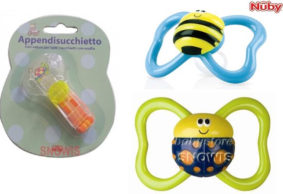2x Fopspenen Nuby 6mnd + 1x Speen koord Nuby van Nûby
