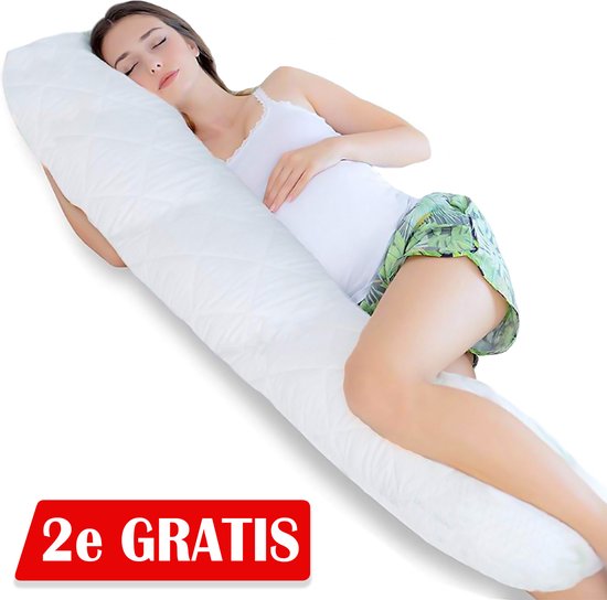 2x Ondersteunend Lichaamskussen - 40 x 140cm - Body Pillow - Zwangerschapskussen - Body Pillow - Lichaamskussen - 140 cm - Voedingskussen - Zijslaapkussen - Sluimerrol - Afneembaar hoes premium body pillow lichaamskussen van Sluimerrol