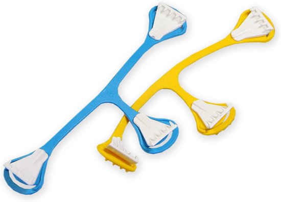 2x Stoffen Luier Sluiting T-vorm | Veilige en Flexibele Luierbevestiging Maat 1 (Geel/Blauw)
