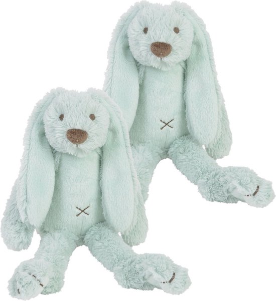 2x stuks happy Horse knuffel konijn Richie mint 28 cm - Konijnen speelgoed knuffels. van Happy Horse