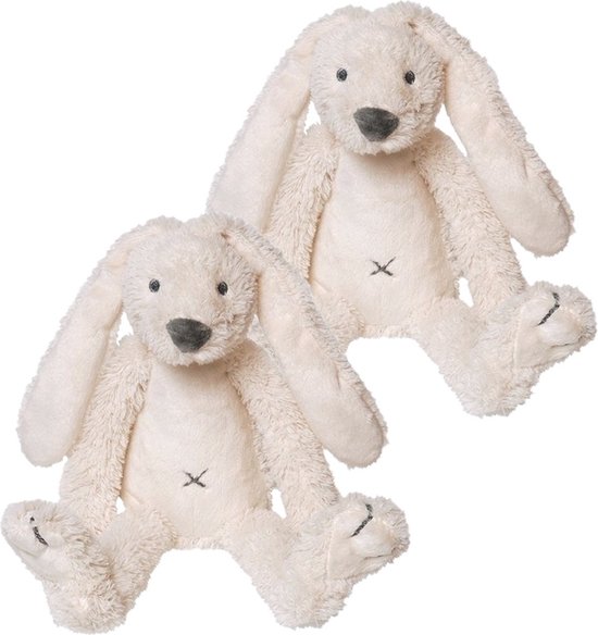 2x stuks happy Horse knuffel konijn Richie wit 28 cm - Konijnen knuffels van Happy Horse