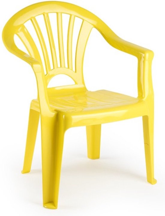 2x stuks kinder stoelen 50 cm - Geel - Tuinmeubelen - Kunststof binnen/buitenstoelen voor kinderen van Vidaxl