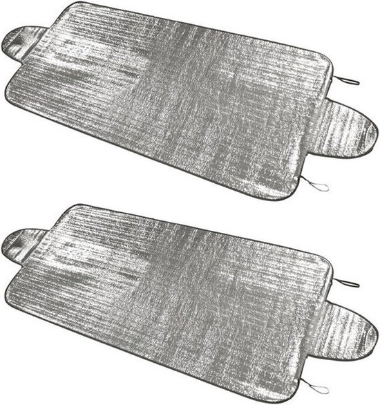 2x Vrachtwagen zonneschermen/anti vorst dekens 100 x 255 cm - Zonneschermen anti vriesscherm raamdekens voor trucks van Palmonix