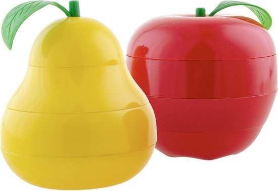 3 D puzzels - appel en peer - 12 delig - puzzelen met de allerkleinsten - 10 x 12 cm - 2 STUKS van Toi-Toys