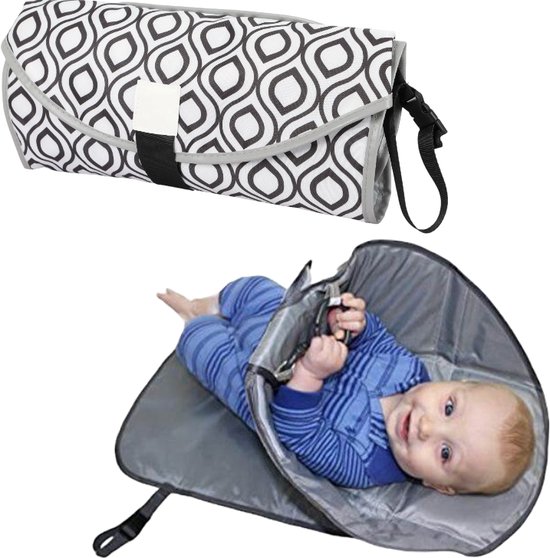 3-in-1 baby luier verschoonkussen zwart/wit - Spelen en verschonen tegelijk - snoofybee - Waterafstotend van SnoofyBee