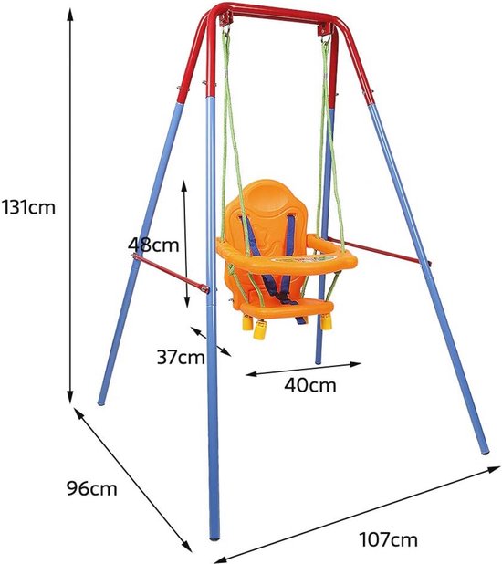 3-in-1 Babyschommel voor Binnen en Buiten, Met Metalen Standaard