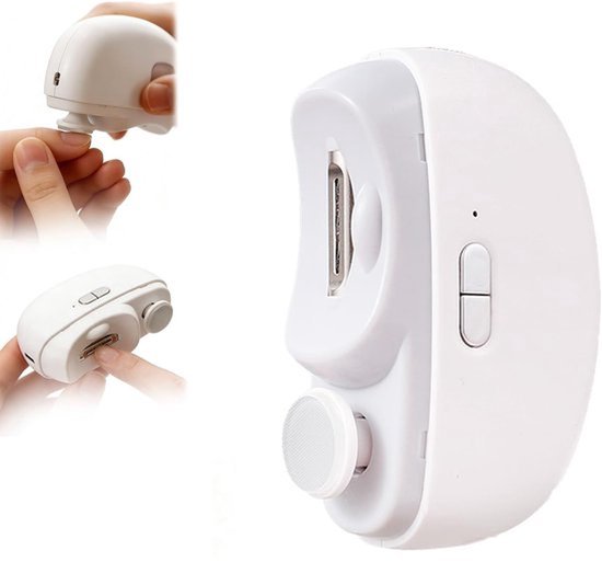 3-in-1 slimme nagelknipper - Elektrische nagelknipper voor senioren, baby's en volwassenen, automatische elektrische nagelknipper met polijstfunctie en LED-verlichting, geschikt voor vinger- en teennagels. van Merkloos