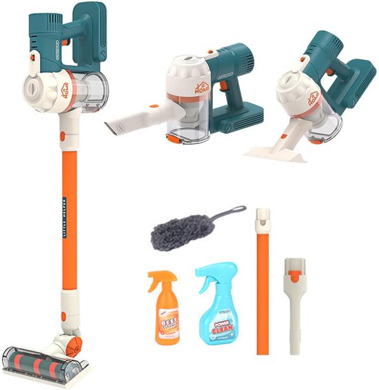 3-in-1 stofzuigerspeelgoed voor kinderen - Schoonmaakset voor peuters die echt werkt - Realistische draadloze schoonmaakspeelgoedset