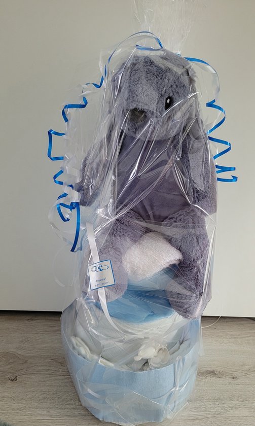 3 laags luiertaart blauw geboorte jongen van De Luierkraal