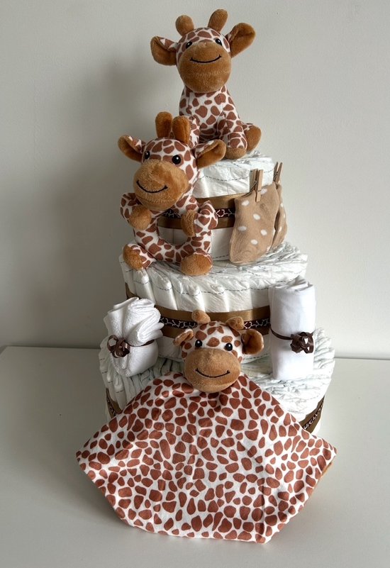 3-Laags Neutrale Luiertaart Softtouch Giraf van Merkloos