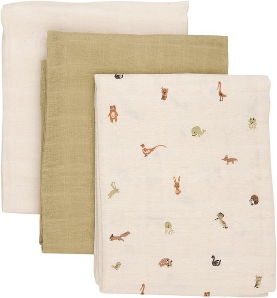 3-Pack Unisex Baby Stoffen Luiers / Spuugdoeken 70x70 Katoen van Merkloos