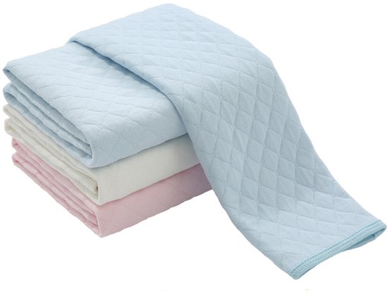 3-pack waterdichte babyverschoonmatjes - milieuvriendelijk katoen, ademend, wasbaar, herbruikbaar - 3 per verpakking - 45*35 cm van Little Dutch