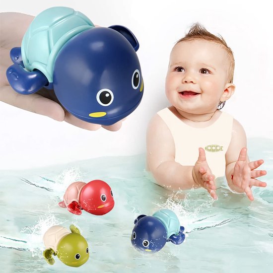 3 stuks badspeelgoed - voor peuters van 1-3 jaar - Schattige zwemmende schildpadjes voor jongens en meisjes van 1-2 jaar - Zwembadspeelgoed voor baby's en peuters van 1-4 jaar - Opwindbaar badspeelgoed voor baby's