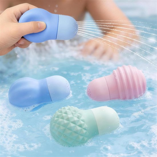 3 stuks sensorisch knijpspeelgoed voor in bad - voor peuters - drijvend speelgoed voor in bad of zwembad voor baby's en kinderen van 1-3 jaar - getextureerd friemelspeelgoed, ideaal als cadeautje voor jongens en meisjes vanaf 1 jaar van Merkloos