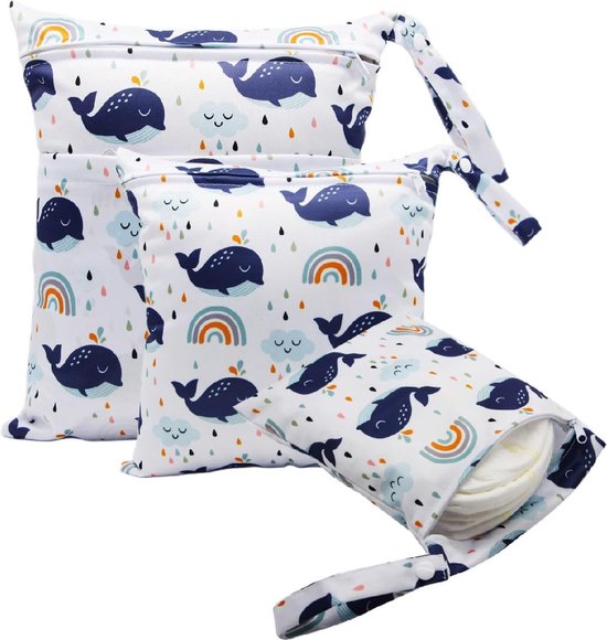 3 stuks wetbags, wetbag, kleuterschool, natte tas, luiertas voor onderweg, herbruikbaar, waterdicht, met ritssluiting, voor zwemmen, kamperen, reizen, fitness, strand van Venus Valink