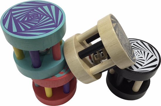 3 Vrolijke baby rammelaars (set van 3 verschillende kleuren) van HEMA