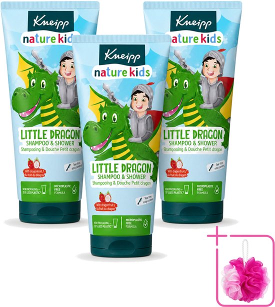 3 x Kneipp - Shampoo & Showergel - Little Dragon - 200 ml - Bulkverpakking - Kinderbad - Douchemop - Kinderhaar