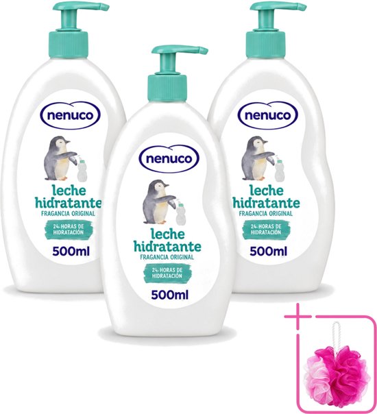 3 x Nenuco - Bodymilk - Verzorgende Bodylotion - Hydraterend - Met Pomp - 500 ml - Bulkverpakking - Babyhuid verzorging - Bodymilk voor baby