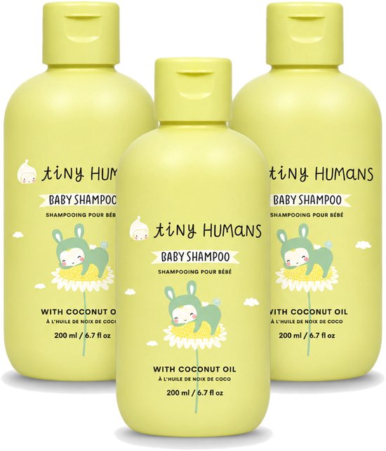 3 x Tiny Humans - Baby Shampoo - Extra Zacht & Natuurlijk - Voor Dagelijks Gebruik - 200 ml - Voordeelverpakking - 3 stuks