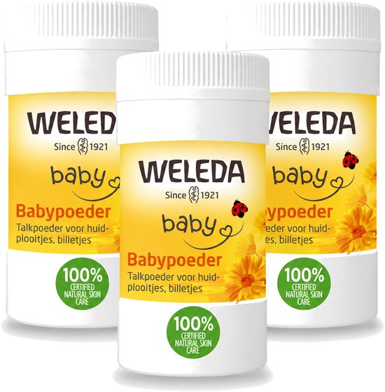 3 x WELEDA - Babypoeder - Baby & Kind Calendula - 20 g - Bulkverpakking - 3 stuks
