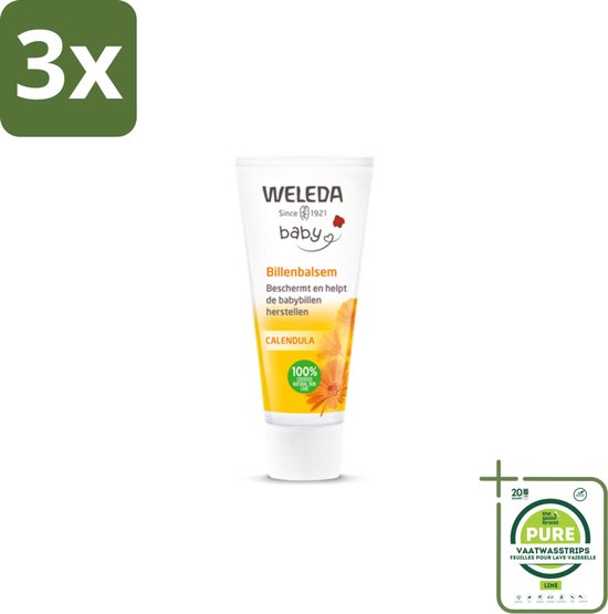 3 x WELEDA - Billenbalsem - Baby Calendula - 30 ml - Grootverpakking - Babybillen - Luieruitslag - Billenbalsem - Babyhuid - Natuurlijke Verzorging van Merkloos