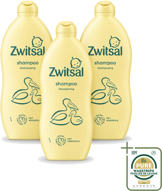 3 x Zwitsal – Babyshampoo – Prikt Niet – 700 ml - Baby Shampoo - Baby Haar - Babyhuid - Zwitsal Shampoo - Kokosolie Shampoo
