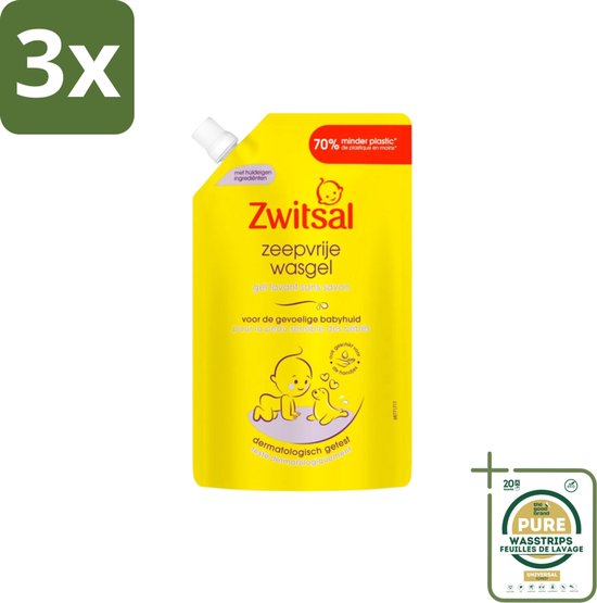 3 x Zwitsal – Wasgel Navulling – Zeepvrij – 500 ml - Grootverpakking - Koffiezetapparaat - Koffiezetapparaat - Koffiezetapparaat van Zwitsal