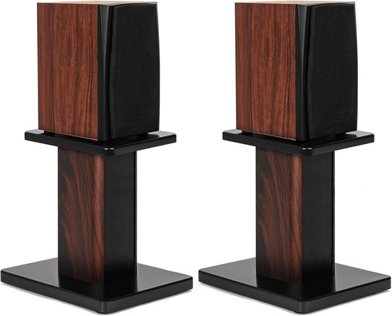 30 cm (12 inch) houten luidsprekerstandaards - Heavy Duty HiFi-luidsprekerstandaards bureau voor thuisbioscoop- en studiomonitoren - universele desktopluidsprekerstandaard met zandvulbaar
