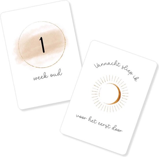30 luxe baby mijlpaalkaarten - milestone baby cards - cadeau zwangerschap - kado zwangerschap - babyshower cadeau - hoera zwanger - kraamcadeaus - mijlpaalkaarten baby - baby kado - baby cadeau van Merkloos
