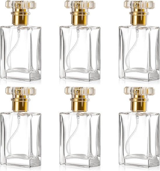 30ml Navulbare Glazen Parfumverstuiver - Lege Verstuiver voor Parfum en Gezichtsstoner - 6 Stuks Goud van deonlinedrogist