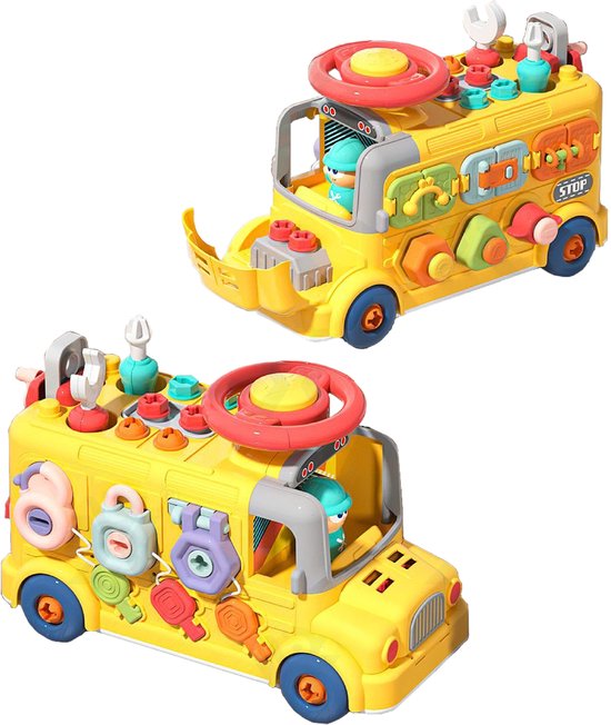 360 Toys® - Engineering Bus - STEM Speelgoed - Zes unieke speelkanten - Educatief speelgoed - Geschikt voor kinderen vanaf 3 jaar van 360 Toys