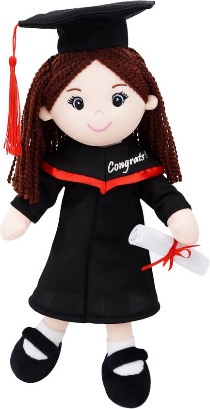 38cm Snuggle Cutie Graduation Gifts - Zachte Pluche Poppen met Cap en Jurk - Cadeaus voor Kleuterschool en Kleuterschool Graduation Day - Meisje