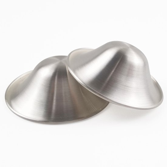 3Babies® Zilveren nursing cups – Tepelbeschermers met Ringen en Opberghoesje – Tepelbeschermers – Zilveren Tepelkapjes – Hypoallergeen & Herbruikbaar – Medium van Merkloos