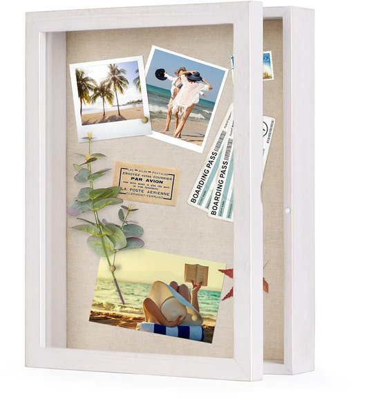 3D-fotolijst - shadow boxframe - 1 stuk - wit - hout - 28 x 35 cm van Decostar