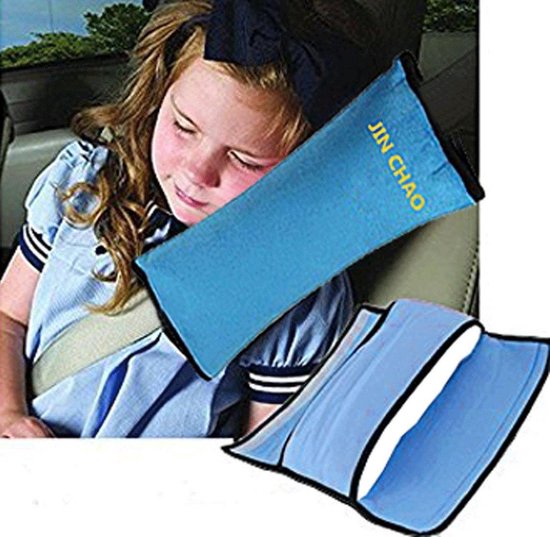 3D Gordelkussen - Auto Gordel Beschermer - Slaapkussen Kind Nek Kussen - Auto Reiskussen - Blauw van SmartRams