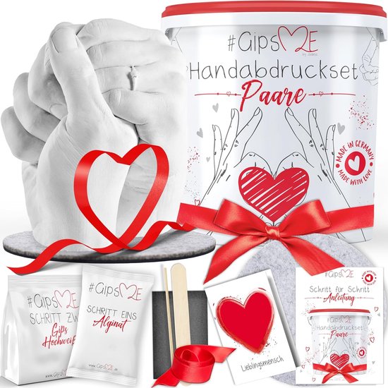 3D Handafdrukset voor koppels, hoogwaardige gietkit inclusief alginaten vormmassa, jubileumcadeau voor hem en haar, cadeaus voor partners, cadeaus voor koppels, gemaakt in Duitsland. van Evermine.