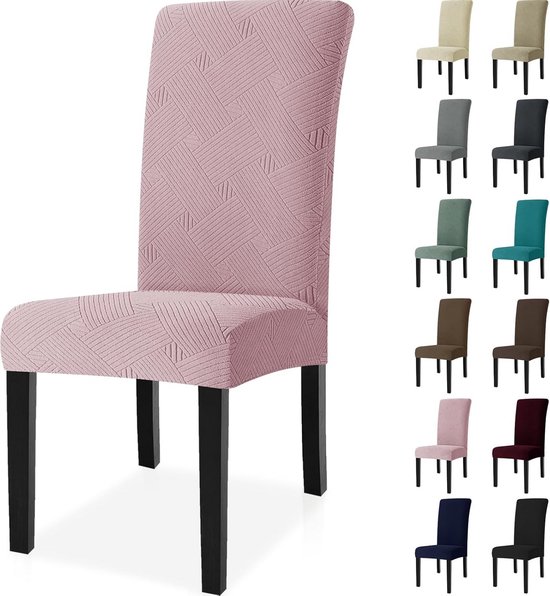 4-delige Universele Stoelhoezen Roze - Elastisch en Wasbaar voor Eetkamerstoelen van Merkloos